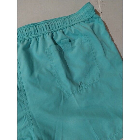 George Mens Aqua Blue Swim Shorts Trunks Above the Knee Elastic Waist 2XL - Picture 5 of 10